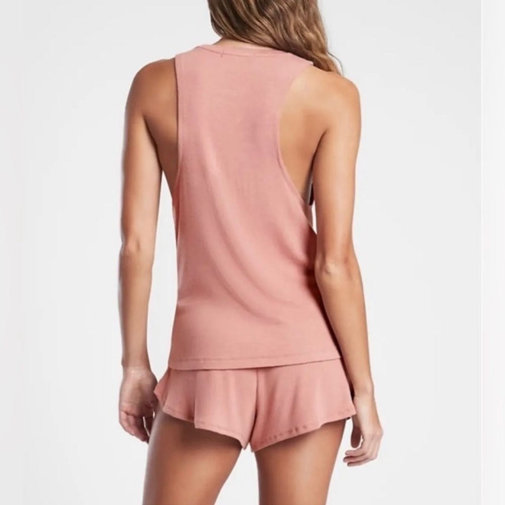 NWT Athleta Well Rested Sleeveless Rib Sleep Tank Palermo Pink Size Large NWT - Picture 2 of 8